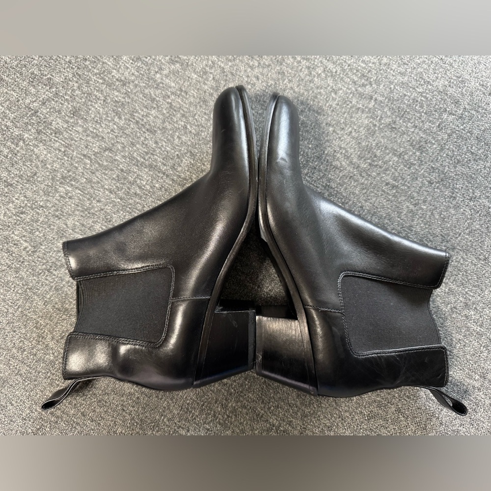 Via Spiga Women’s Black Leather Ankle Boots pointed toe Pull On Booties Size 36 - Picture 6 of 11